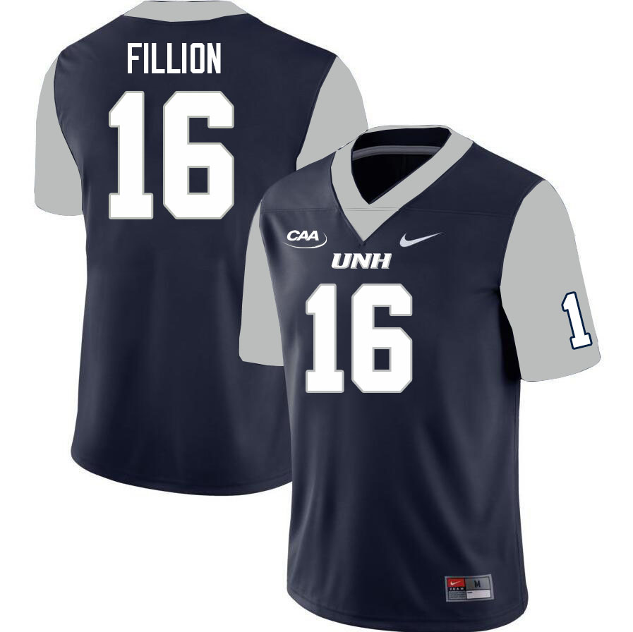 New Hampshire Wildcats #16 Josh Fillion College Football Jerseys Stitched Sale-Navy